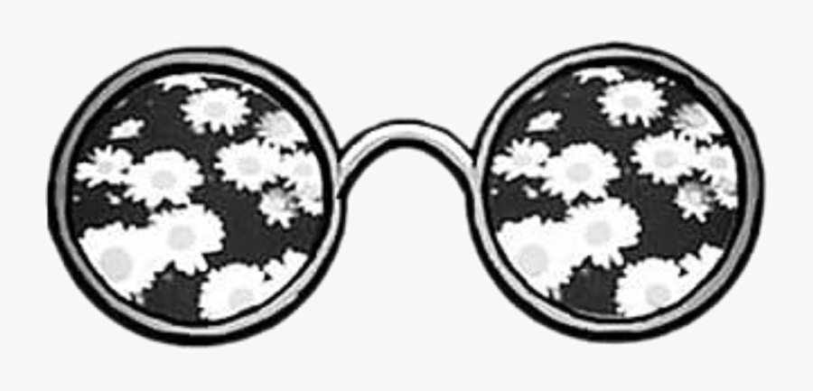 #flower #glasses #asthetic #cool #black #white - Spring Spacer For Instagram, Transparent Clipart