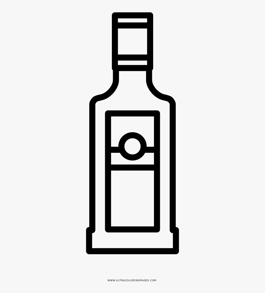 Liquor Bottle Coloring Page - Licor Para Colorear, Transparent Clipart