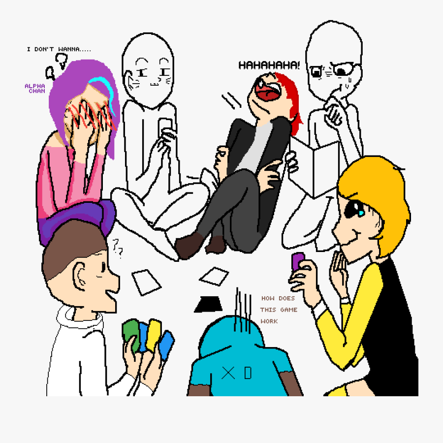 7 People Drawing Base, Transparent Clipart