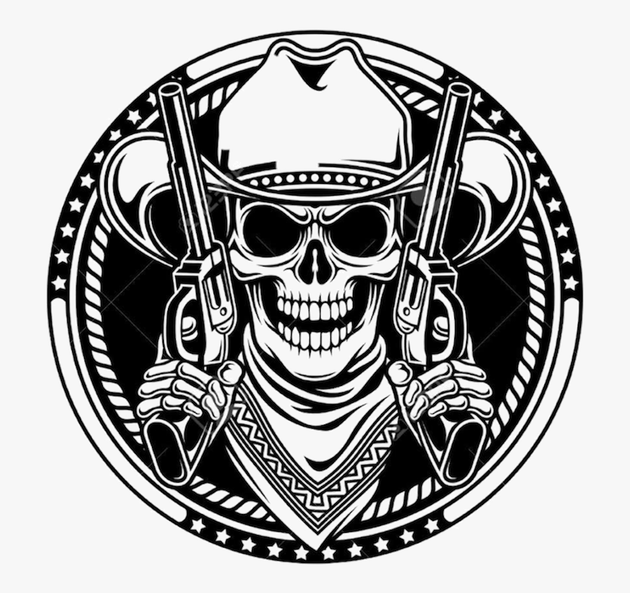 Banditoz Mookie Floss Front Cover - Cowboy Skull With Guns, Transparent Clipart