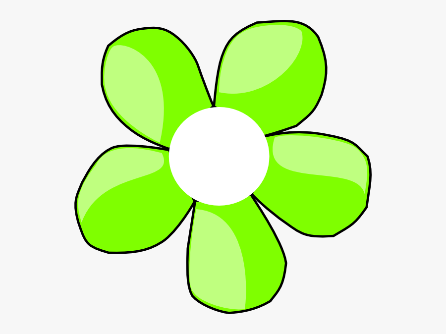 Green Flower White Center Clipart - Clip Art, Transparent Clipart