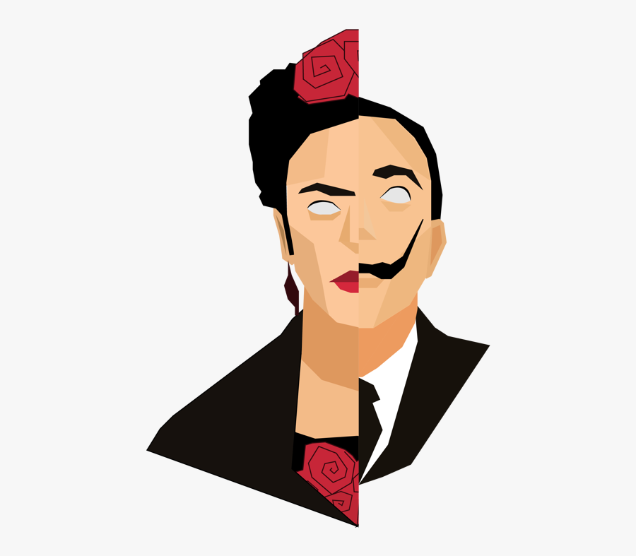 Frida Y Dali Dali, Frida Kahlo - Cartoon, Transparent Clipart