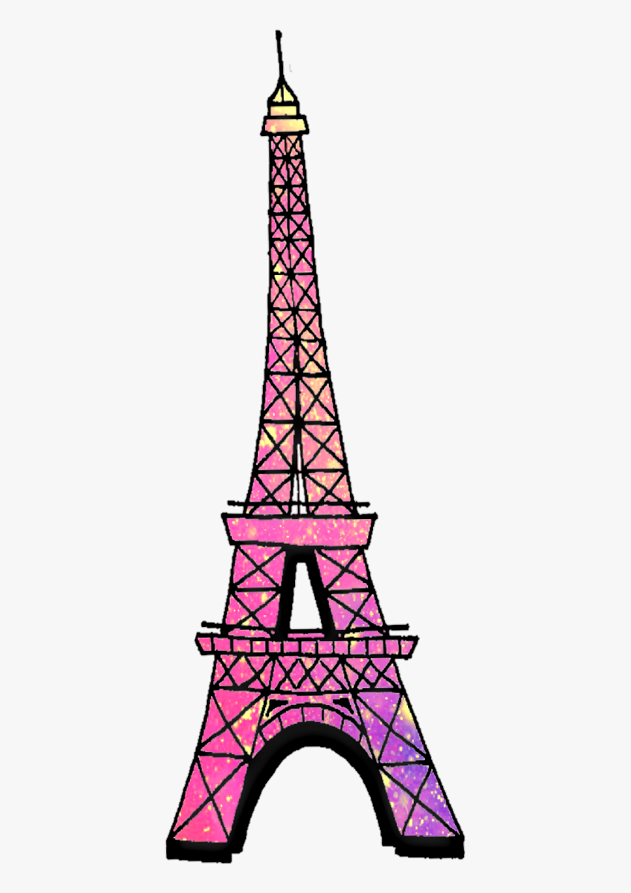 #eiffeltower #paris #france #galaxy #space #tower #pink - Eiffel Tower Stickers Pink, Transparent Clipart