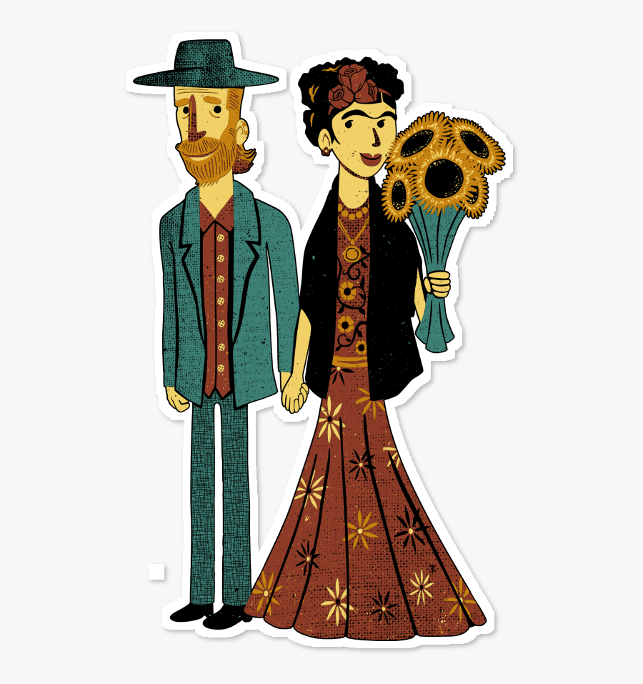 Adesivo Love Is Art Frida Kahlo And Van Gogh De Tobias - Stickers De Van Gogh, Transparent Clipart