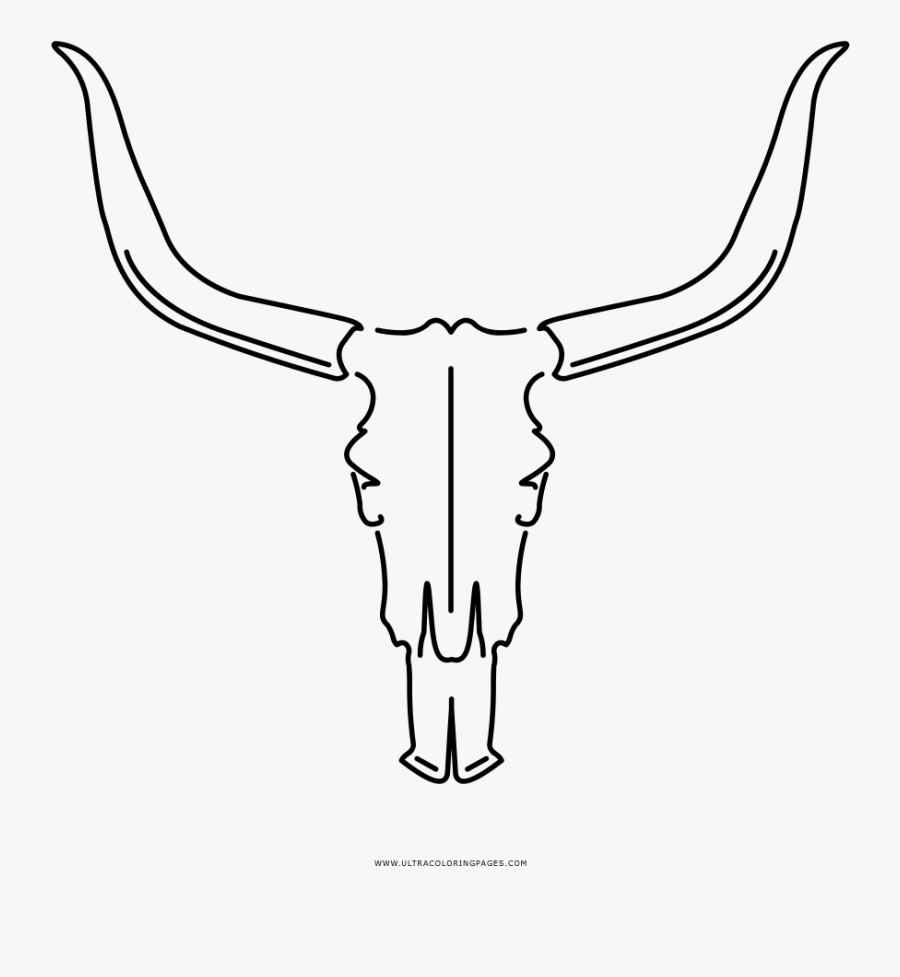 Animal Skull Coloring Page, Transparent Clipart