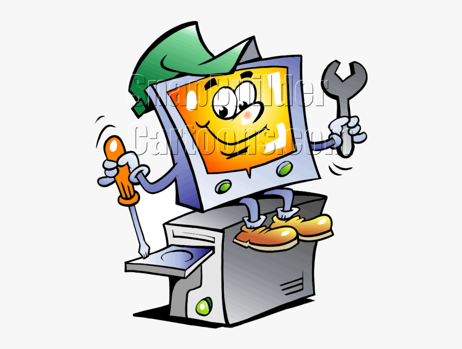 Computer Repair Man - Computer Repair Clipart, Transparent Clipart
