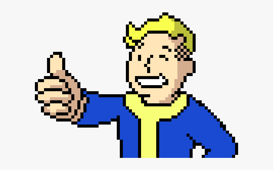 Fallout Vault Boy Pixel Art, Transparent Clipart