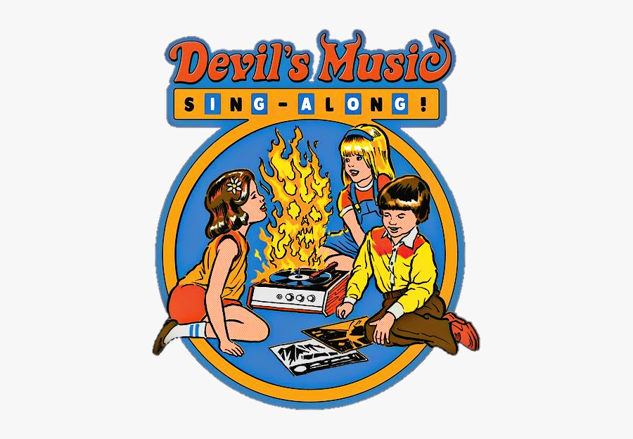 #vintage #retro #multicolor #funny - Devil's Music Sing Along, Transparent Clipart