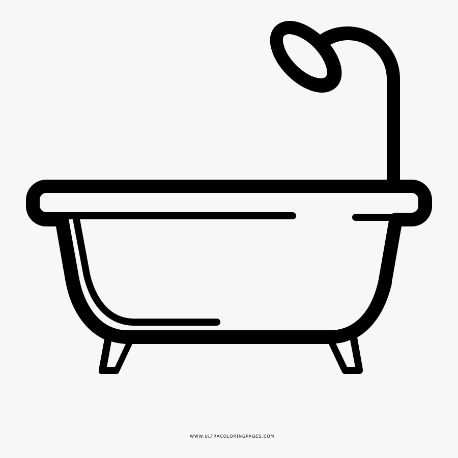 Bath Coloring Page - Colouring Images Of Tub, Transparent Clipart