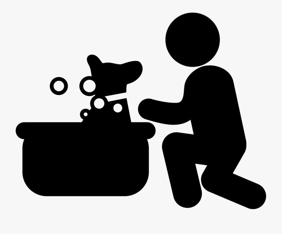 Dog Having A Bubbles Bath - Pet Bath Icon, Transparent Clipart