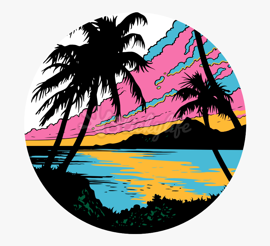 Beach Temporary Tattoo - Beach Tattoo Design Circle, Transparent Clipart