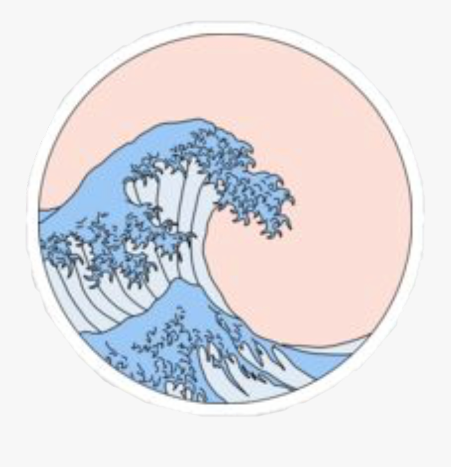 #waves #blue #pink #vsco #art #random #interesting - Vsco Stickers Beach Wave, Transparent Clipart