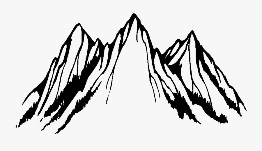Clip Art Black And White Mountain - Mountain Clipart Black And White, Transparent Clipart