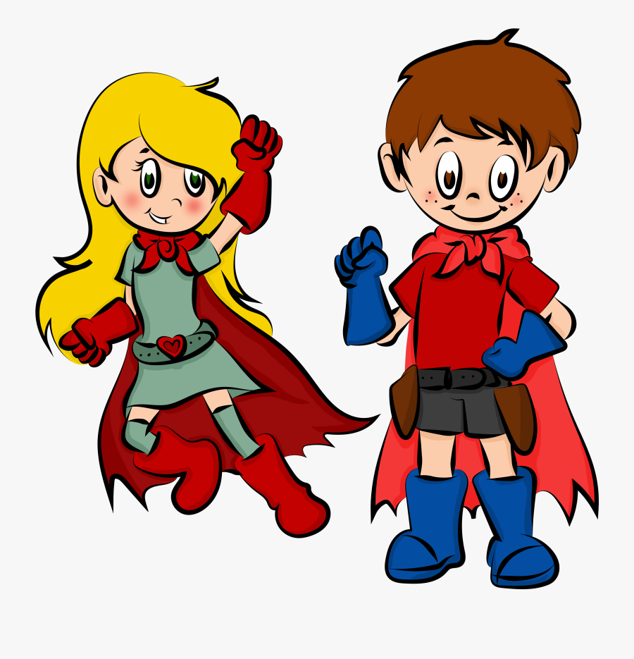 Dibujo Superheroe Y Superheroina, Transparent Clipart