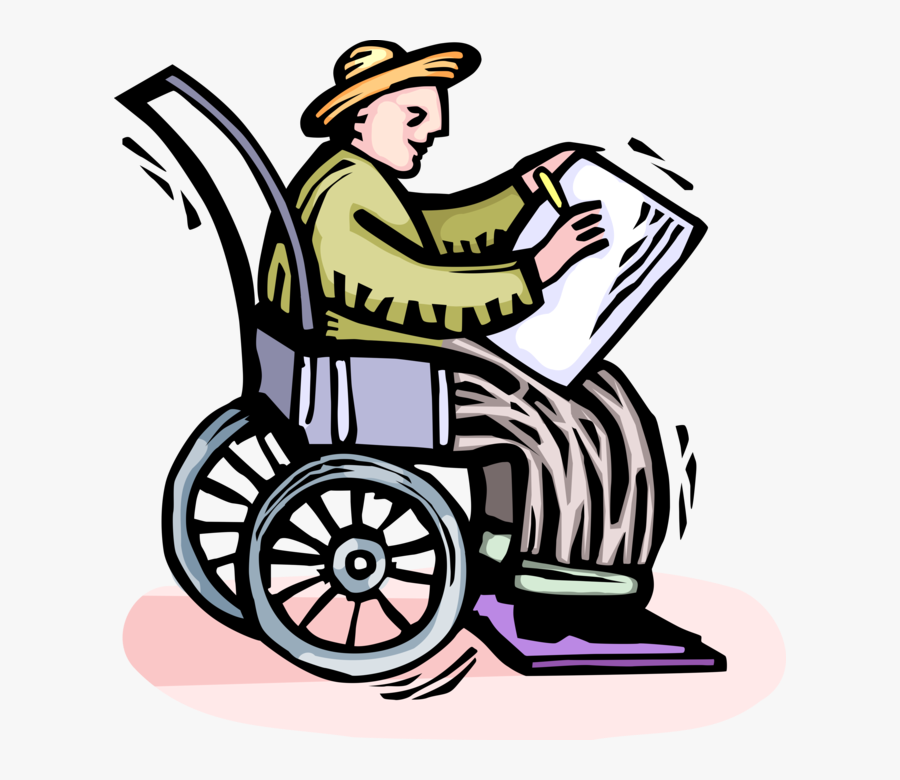 Vector Illustration Of Visual Arts Elderly Artist In, Transparent Clipart