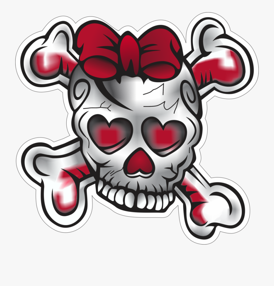 Vector Girl Skull - Girly Skull Clip Art, Transparent Clipart