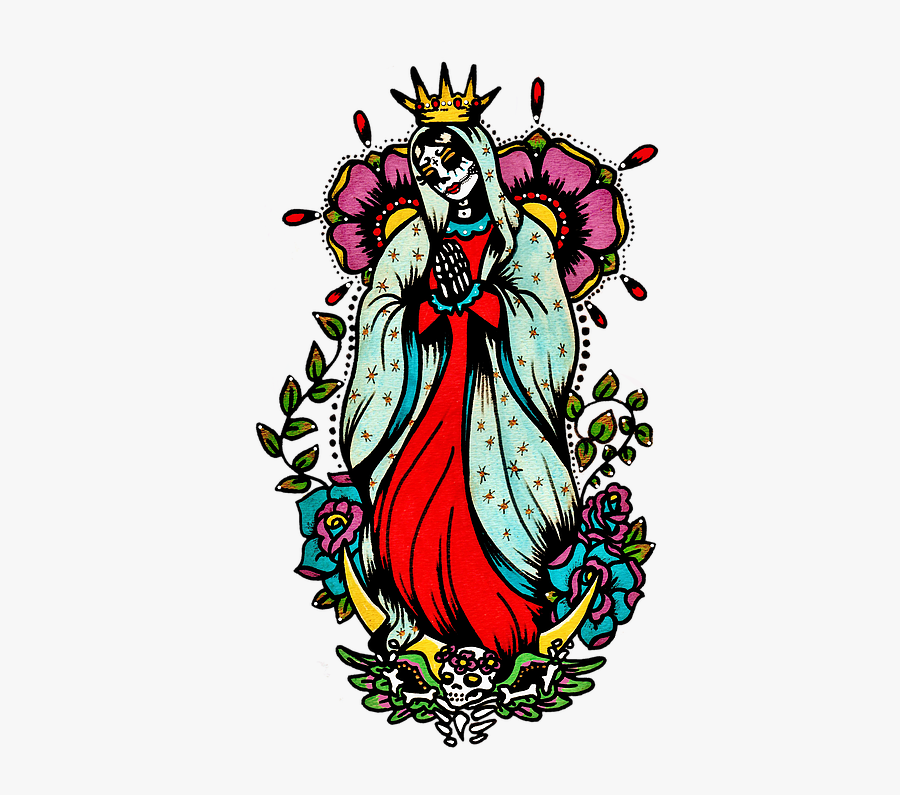 Virgin Mary Tattoo Art, Transparent Clipart