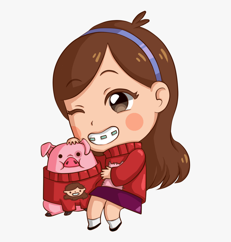 Gravity Falls Drawings - Gravity Falls Mabel And Dipper And Waddles, Transparent Clipart