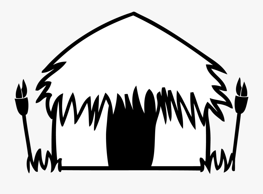 Hut Clipart Colouring Page - Colouring Page Of Hut, Transparent Clipart