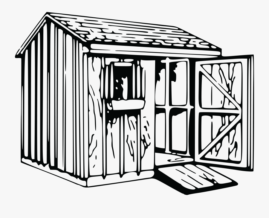 Shack Vector Wooden - Shed Black And White, Transparent Clipart