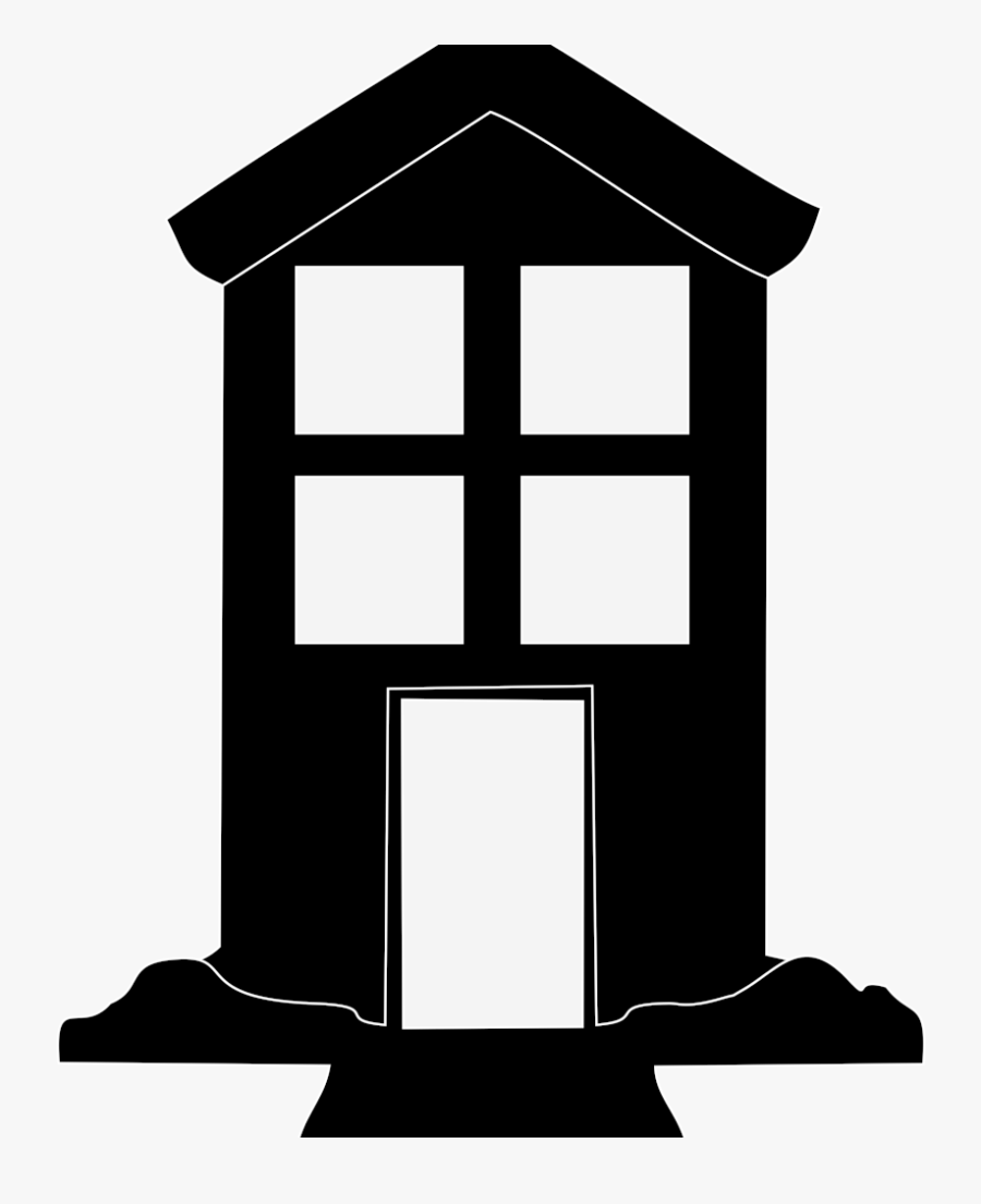 Hut House Black Icon Image - Neighbour Houses Clipart Black And White, Transparent Clipart