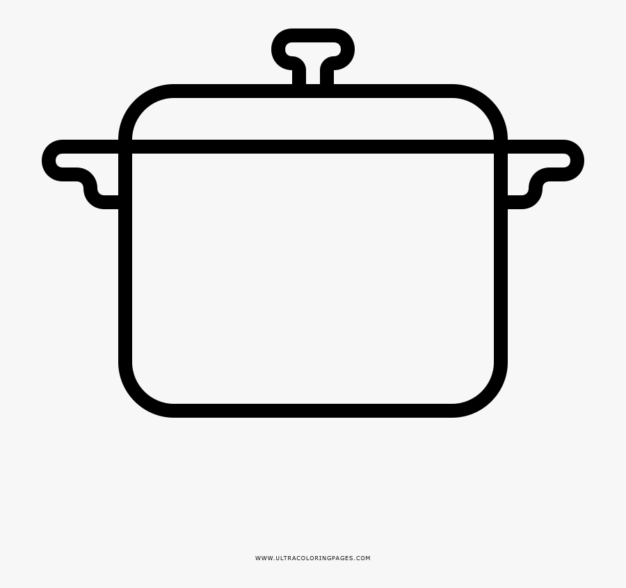 Soup Pot Coloring Page - Clipart Pot Boiling Black And White, Transparent Clipart