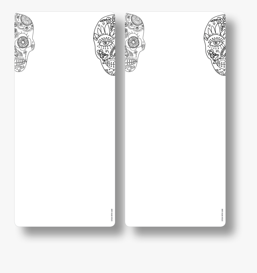 Skull Magnetic Fridge Whiteboards By Stick With Sam - Line Art, Transparent Clipart