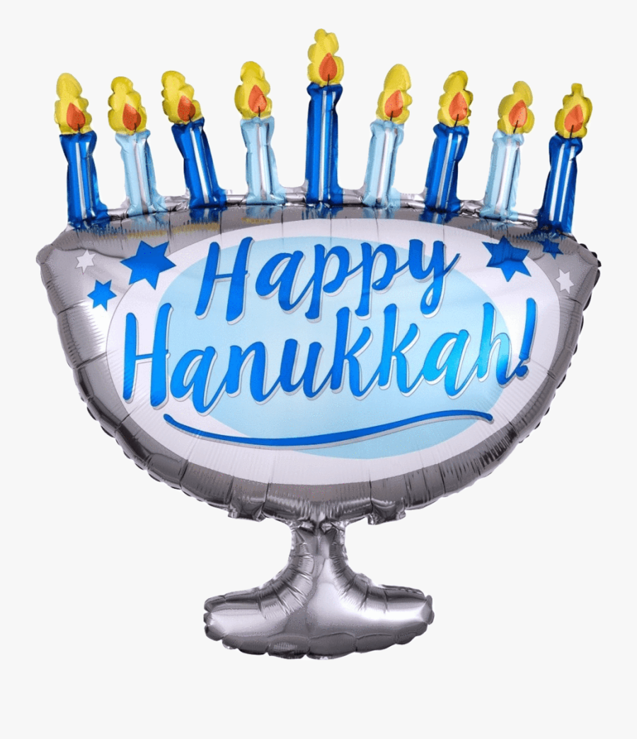 Happy Hanukkah Menorah Large - Birthday Cake, Transparent Clipart