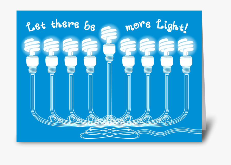 Flourescent Happy Hanukkah Greeting Card - Illustration, Transparent Clipart