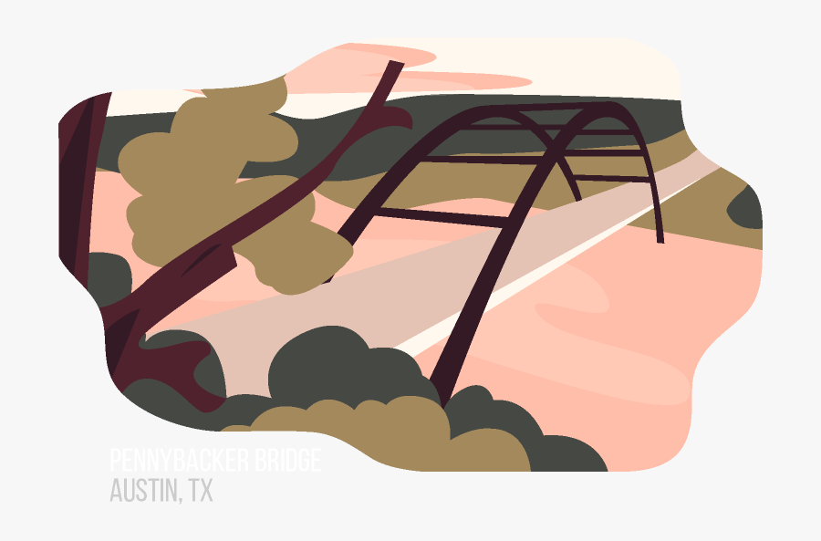 Pennybacker Bridge, Transparent Clipart