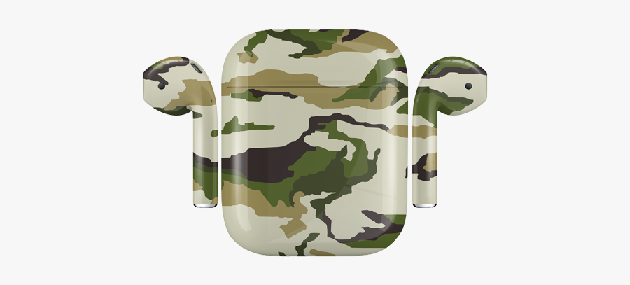 Apple Wireless Air-pods, Camouflage Matte Custom Color - Airpods Silicone Case Army, Transparent Clipart
