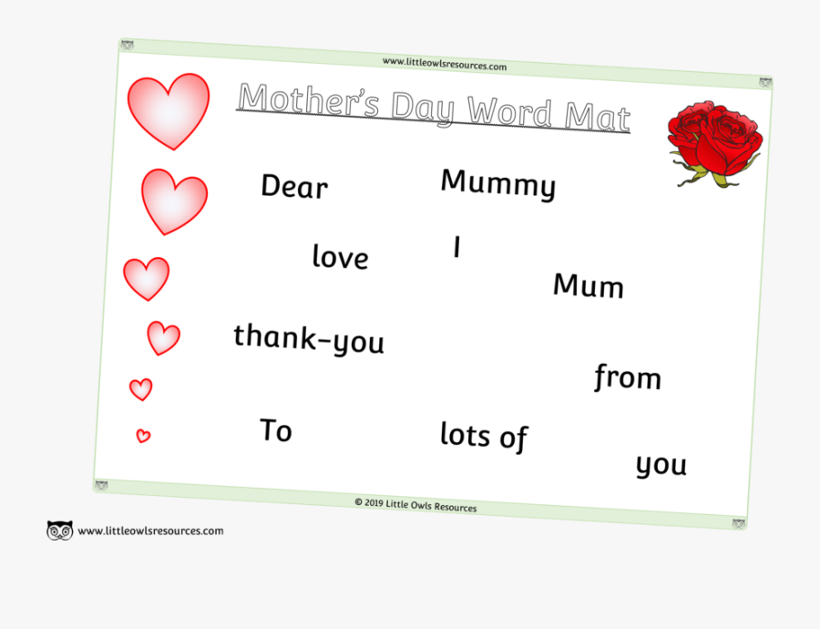 Mother"s Day Word Mat Cover, Transparent Clipart