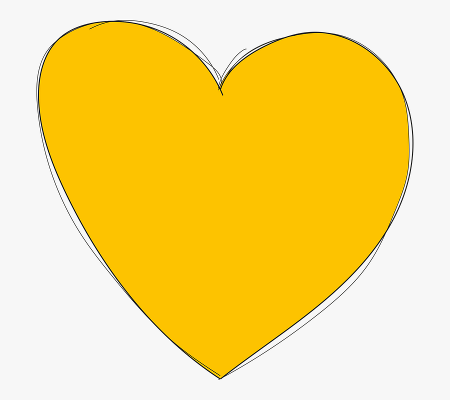 Heart,yellow,clip Art,line,heart,symbol - อิ โม จิ หัวใจ สี เหลือง Png, Transparent Clipart