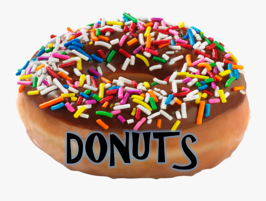 Doughnut Clipart Word - Chocolate Frosting With Sprinkles Donut, Transparent Clipart