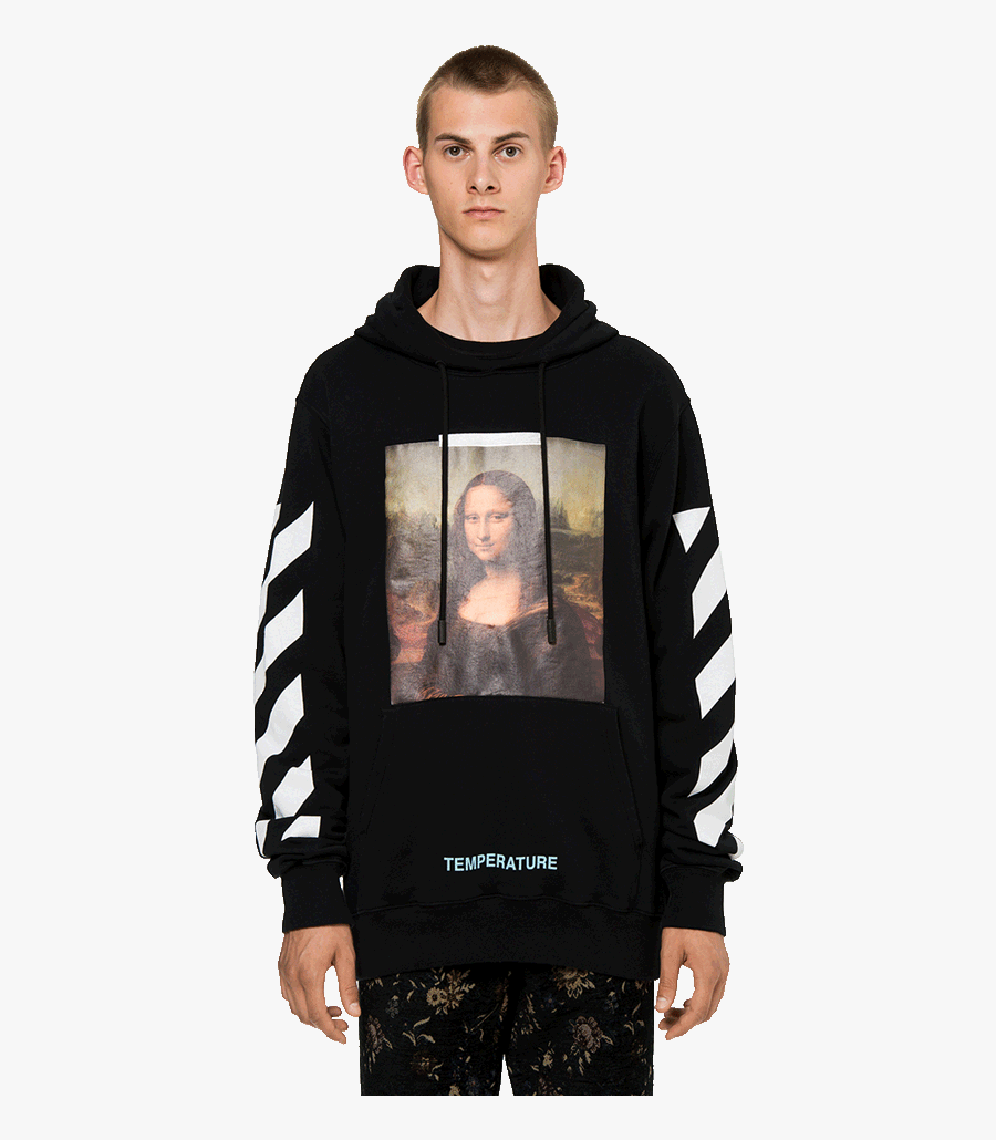 Black And White Mona Lisa - Off White Hoodie Mona Lisa, Transparent Clipart