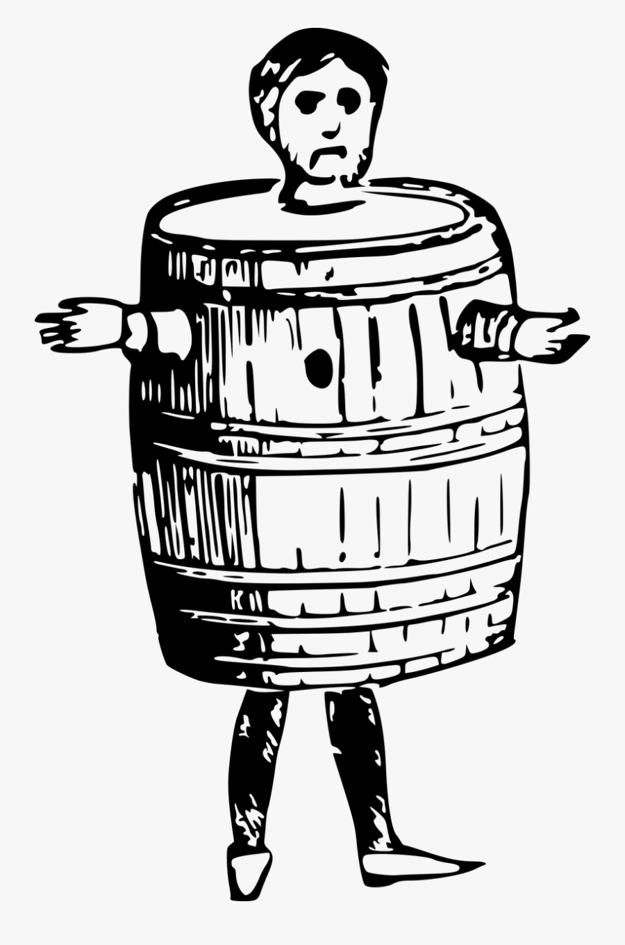 Barrel Humor Humour Free Picture - Man In Barrel Png, Transparent Clipart