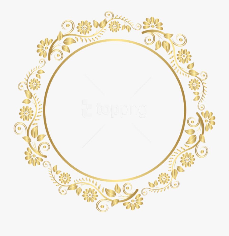 Oval Clipart Gold Frame - Golden Border Design Png, Transparent Clipart