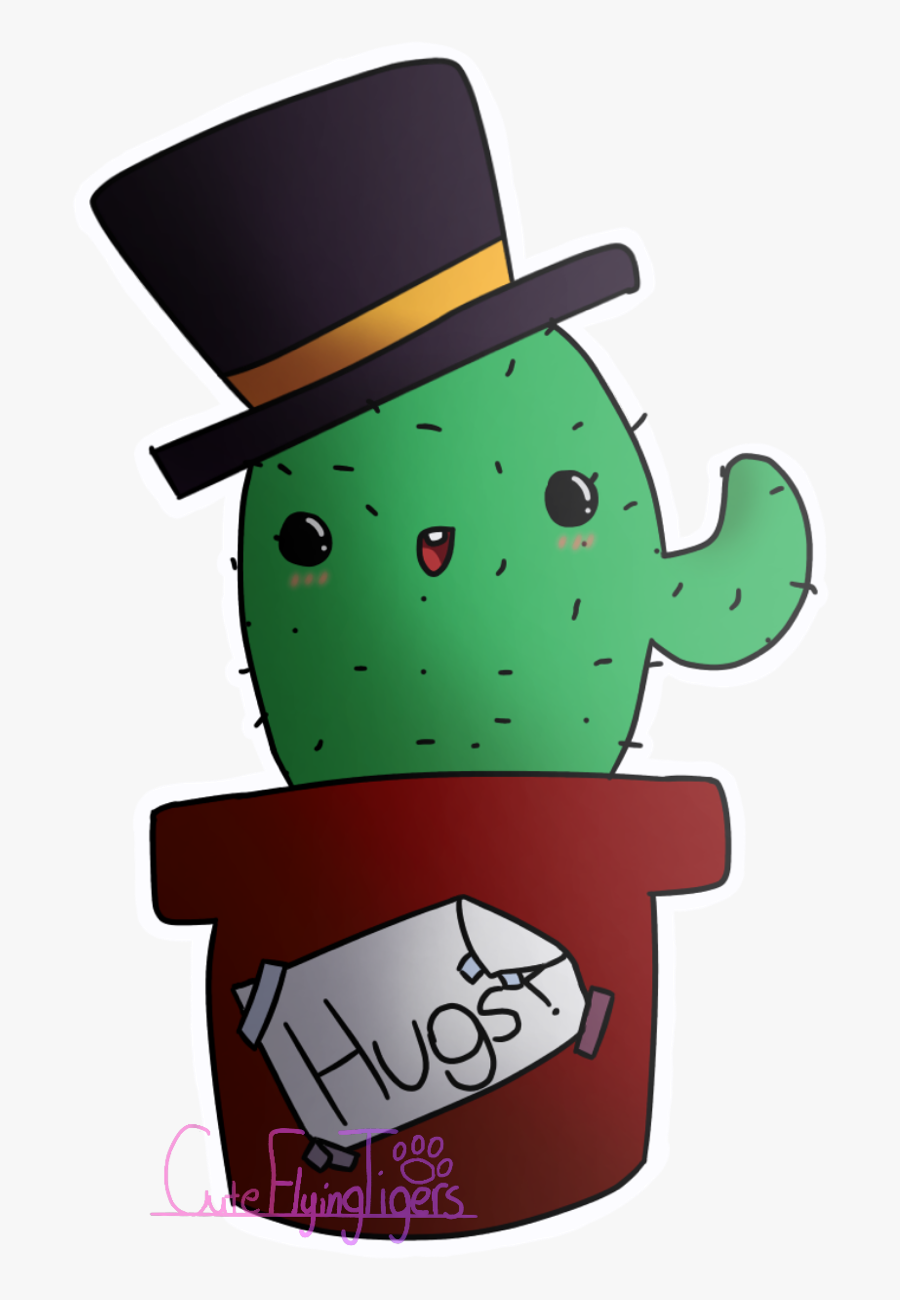 Lil Cactus With A Top Hat - Cactus With Top Hat, Transparent Clipart
