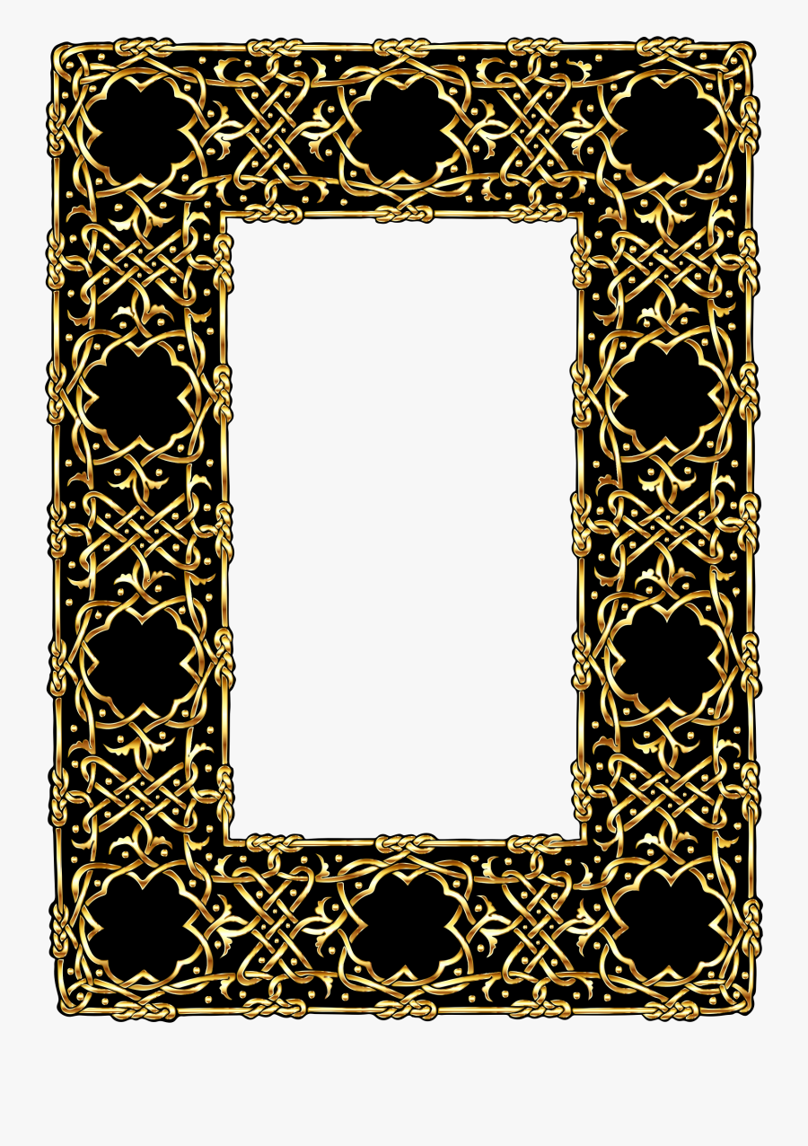 Gold Ornate Geometric Frame 2 Clip Arts - Celtic Knot Border Gold, Transparent Clipart