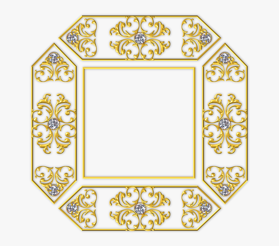 Gold, Square, Frame, Golden, Yellow, Metal, Metallic - Portable Network Graphics, Transparent Clipart