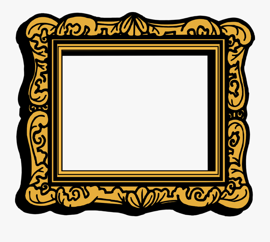 Gold Frame Clip Art, Transparent Clipart