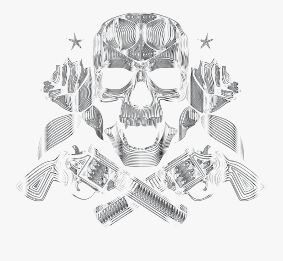 Line Art,skull,monochrome Photography - Illustration, Transparent Clipart