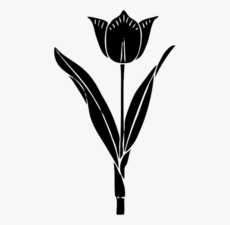Black Gun Tattoo Design - Tulip Silhouette Png, Transparent Clipart