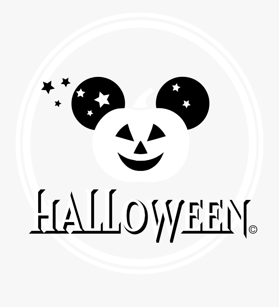 Disney Halloween Logo Black And White - Disney Logo Transparent Halloween, Transparent Clipart
