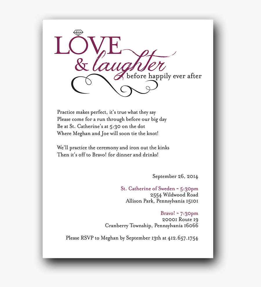 Clip Art It S Mint To - Love Laughter Wedding Rehearsal Invitation, Transparent Clipart