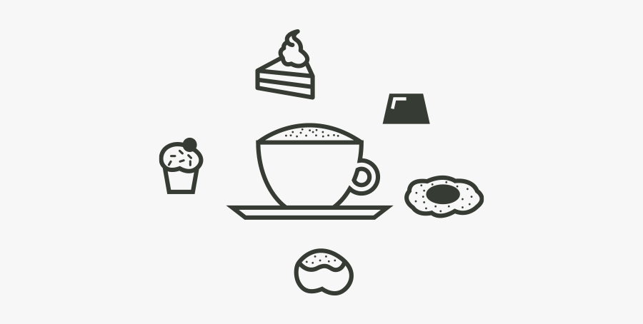 Homemade Sweets With Cappuccino - Cartoon, Transparent Clipart