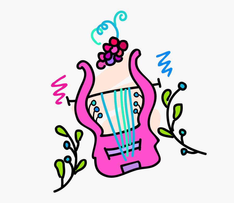 Vector Illustration Of Lyre Stringed Musical Instrument, Transparent Clipart