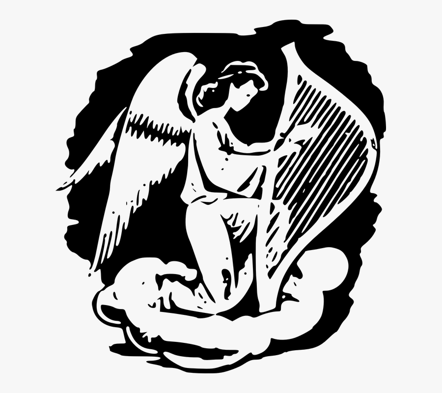 Transparent Lyre Png - Angel Playing Harp, Transparent Clipart