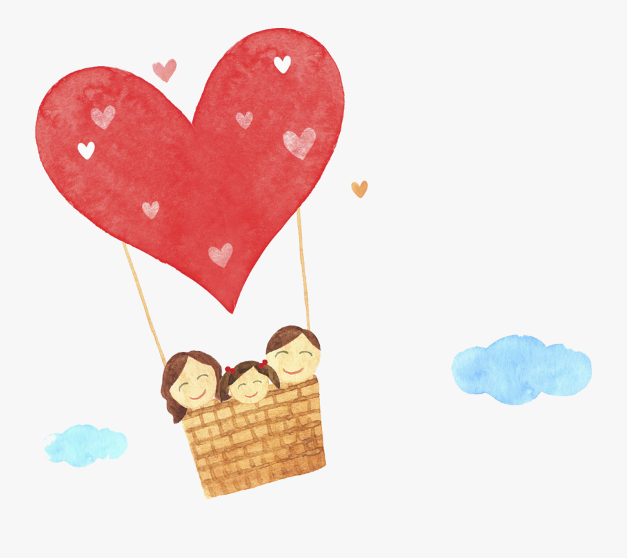 Valentine Transparent Family - Water Color Painting For Family, Transparent Clipart