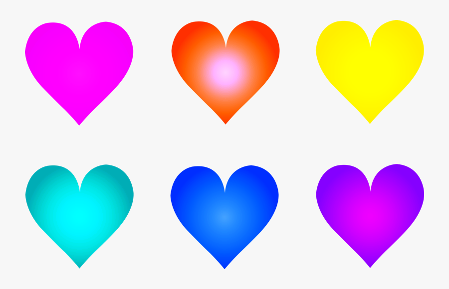 Transparent Flaming Heart Png - Colorful Valentines Day Hearts, Transparent Clipart